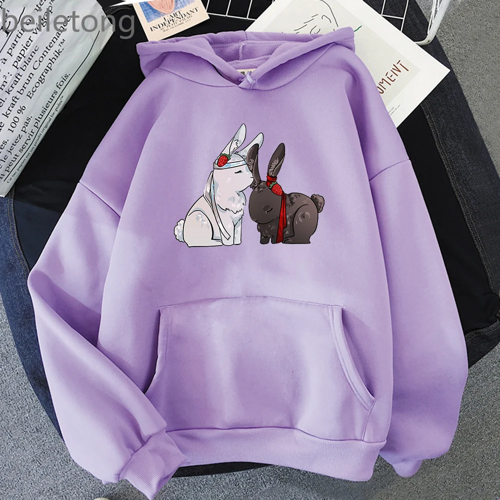 Anime Mo Dao Zu Shi Hoodie Women Streetwear Harajuku The Untamed Wangxian bunnies Hooded Loose Long Sleeve Men Sweatshirts Tops