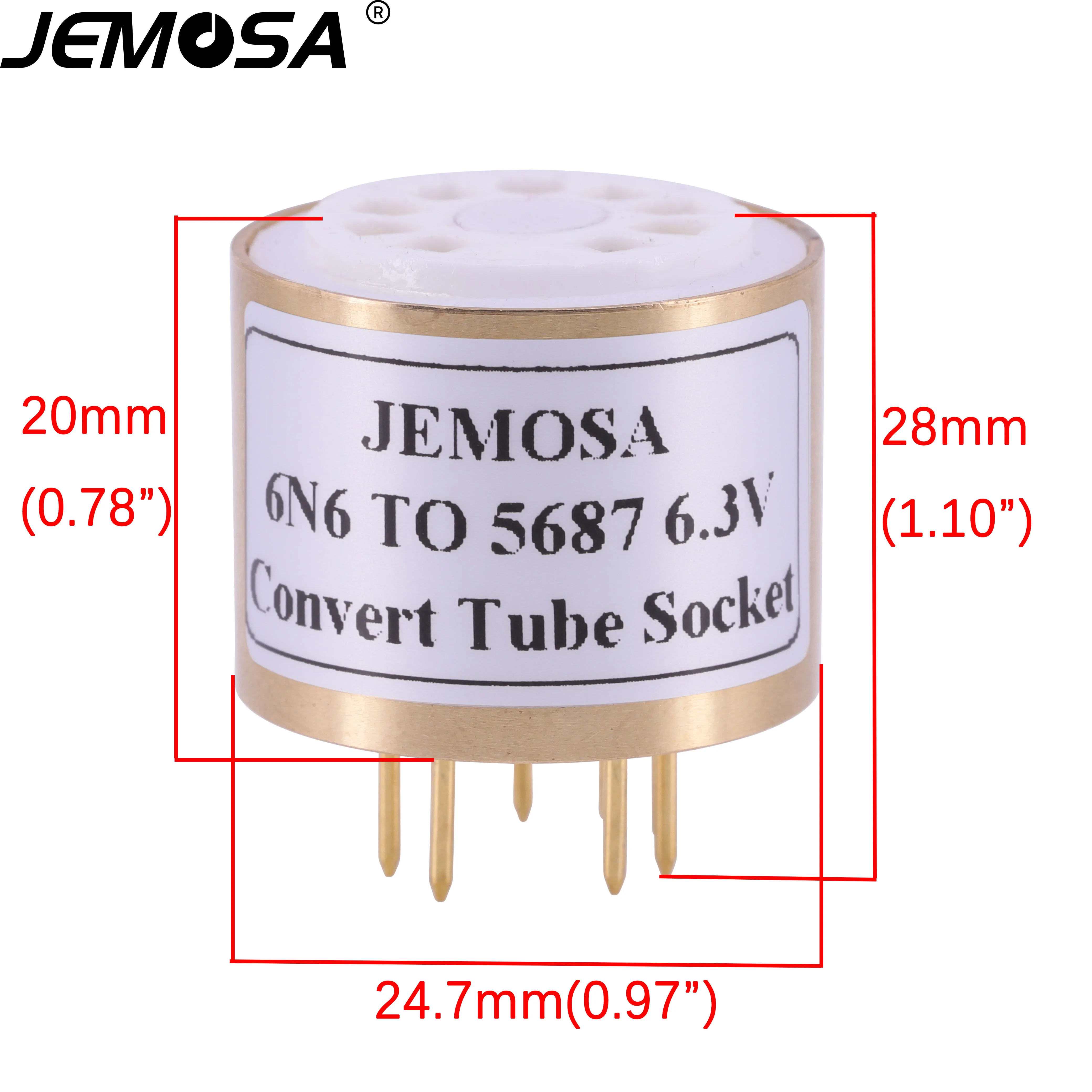 JEMOSA 1 قطعة 9Pin أنبوب المقبس محول 6H6N 6N6 إلى 5687 6.3 فولت الصوت فراغ أنبوب المقبس محول محول مكبر للصوت