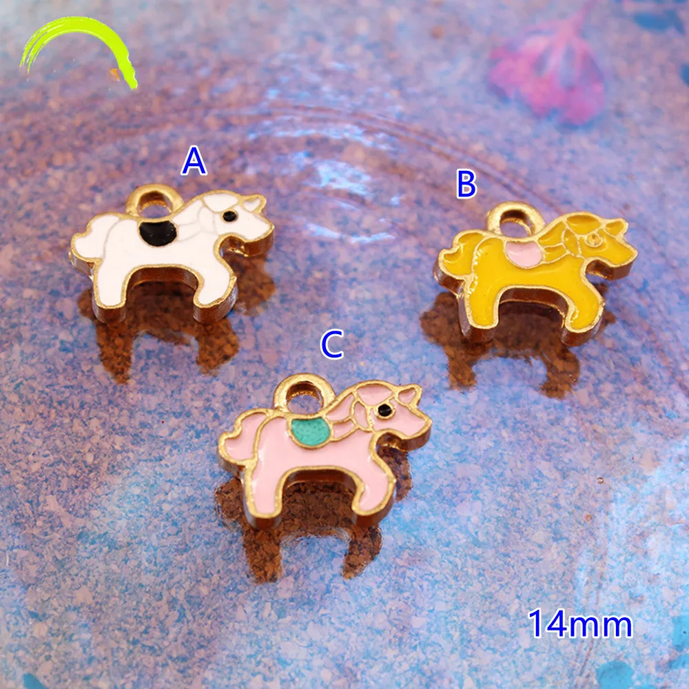 

Pony Charms Mini Metal Enamel Pendants for DIY Making Bracelets Crafting 30pcs Earrings Necklaces Charms Accessories