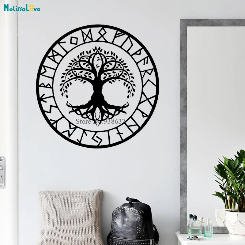 Tree of Life Wall Sticker Ancient Ruin Design Windows Bedroom Living Room Home Decal Vinyl Wallpaper BA684