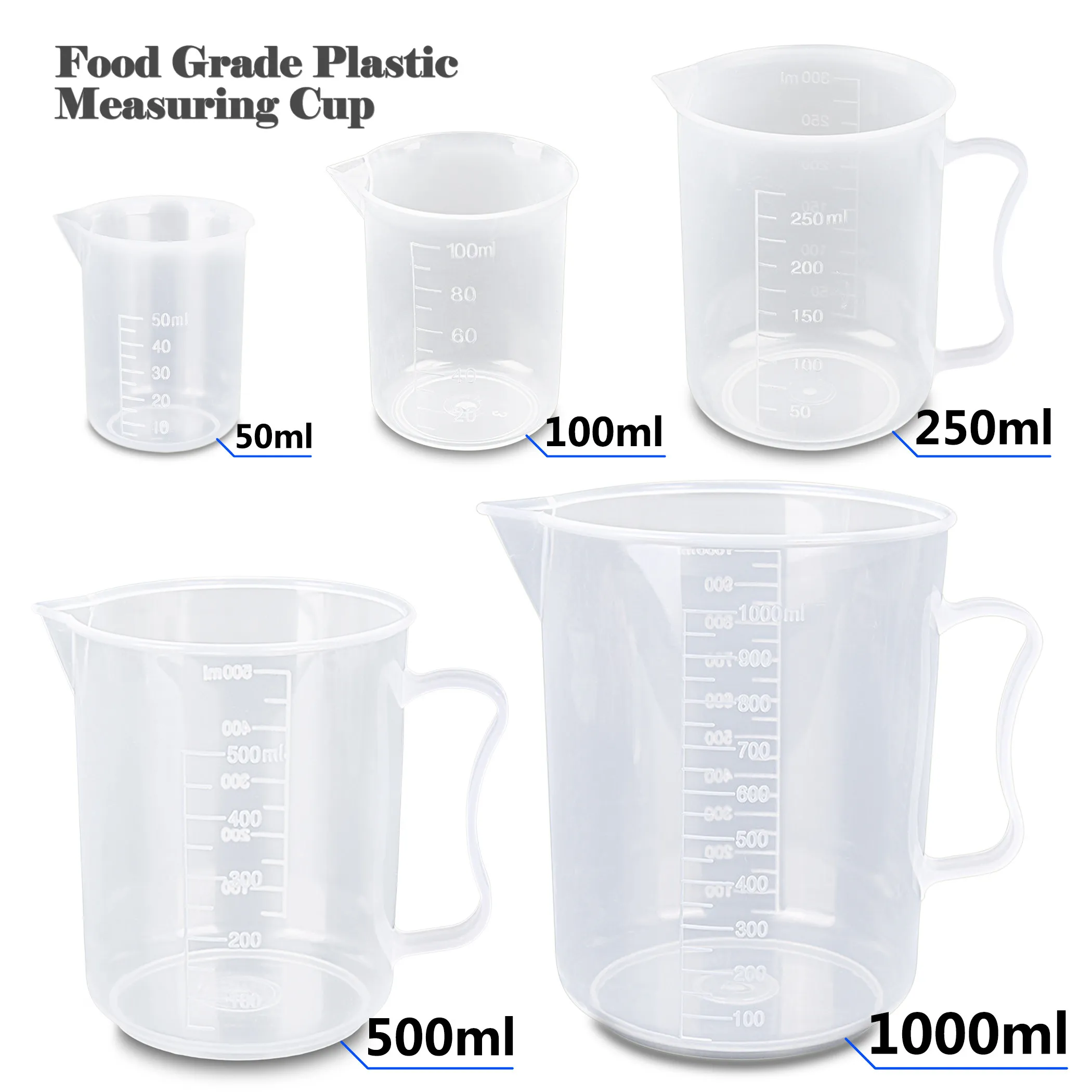 

Plastic Graduated Measuring Cup Jug Scale Cooking Container for Baking Liquid Pour Spout Kitchen Laboratory Reusable Portable