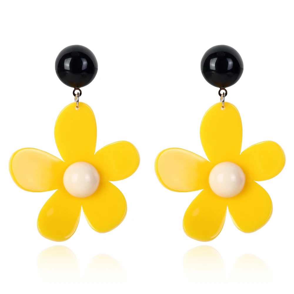 YAOLOGE Big Drop Earrings For Women Statement Acrylic Fruit Letters Exaggeration Funny Fashion Earrings 2020 Jewelry Wholesale