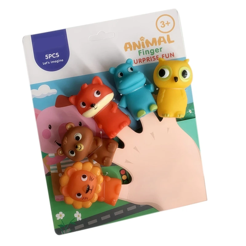 Finger Puppets for Children and Babies 5 Farm Animals Doll Set Toy