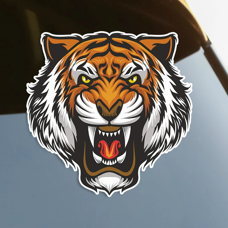 S60016# Angry Tiger Self-adhesive Decal Car Sticker Waterproof Auto Decors on Bumper Rear Window Laptop Choose Size