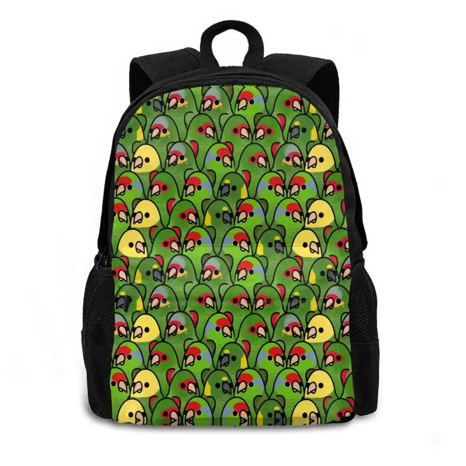 Too Many Birds!-Squad School Bags Travel Laptop Backpack Birds Cute Many Cockatiel Cockatoo African Grey Gray Macaw Lovebird