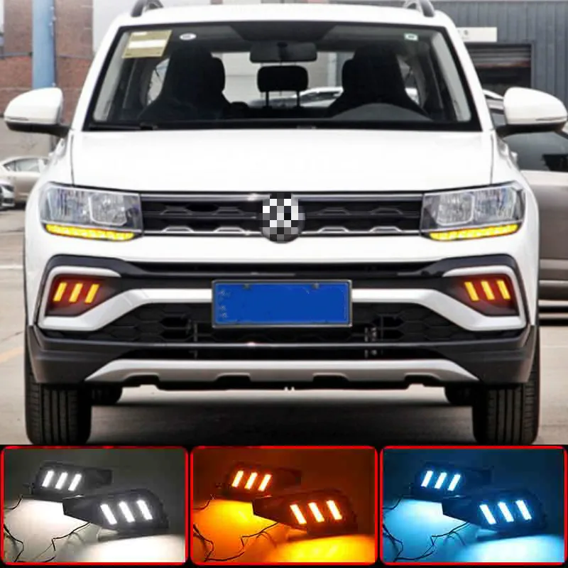 

1 Set Turn Signal Fog Lamp Cover 12V ABS LED DRL Car Styling For Volkswangen VW T-Cross tcross 2019 2020 Daytime Running Lights