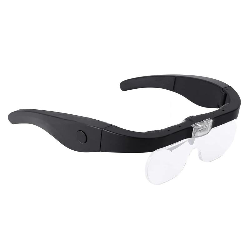 1.5X 2.5X 3.5X 5X Glasses Magnifier With USB Charging, Head Mounted Magnifying Glass For Reading Maintenance Beauty Embroidery