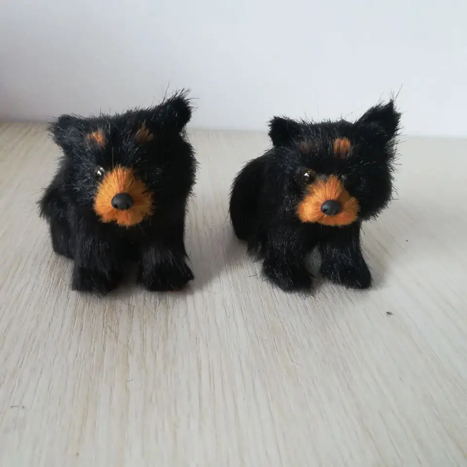 plastic&furs black bear mini 8x6cm hard model one lot / 2 pcs handicraft prop home decoration gift p0921