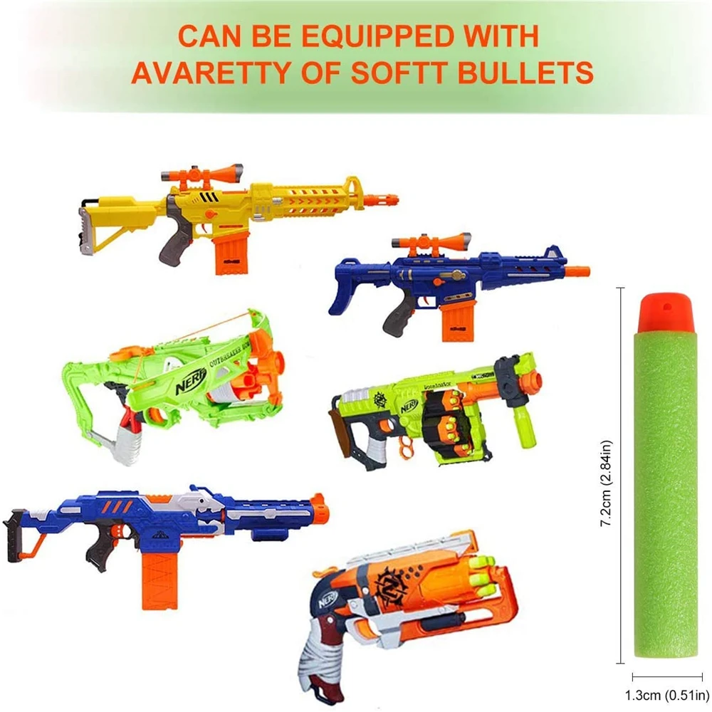 7.2CM Refill Darts Bullets Hollow With Holes Bullet Soft Bullet For Nerf Toy Gun Matching Bullet EVA Foam Soft Bullet