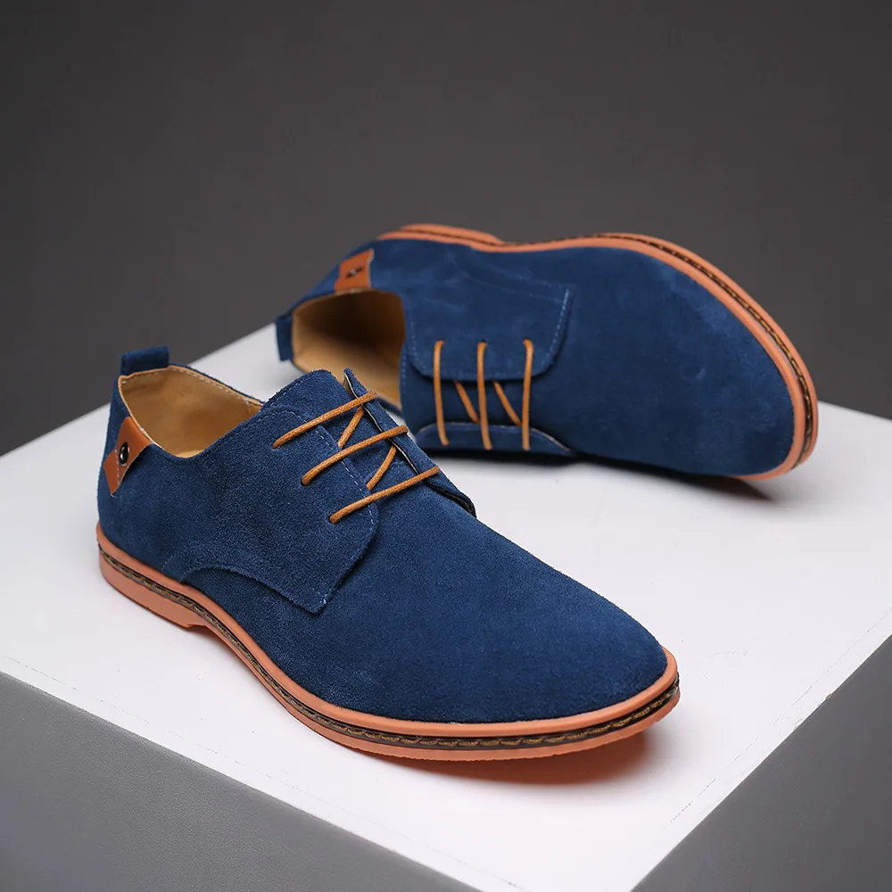 2022 fashion men casual shoes new spring men flats lace up male suede oxfords men leather shoes zapatillas hombre size 38-48