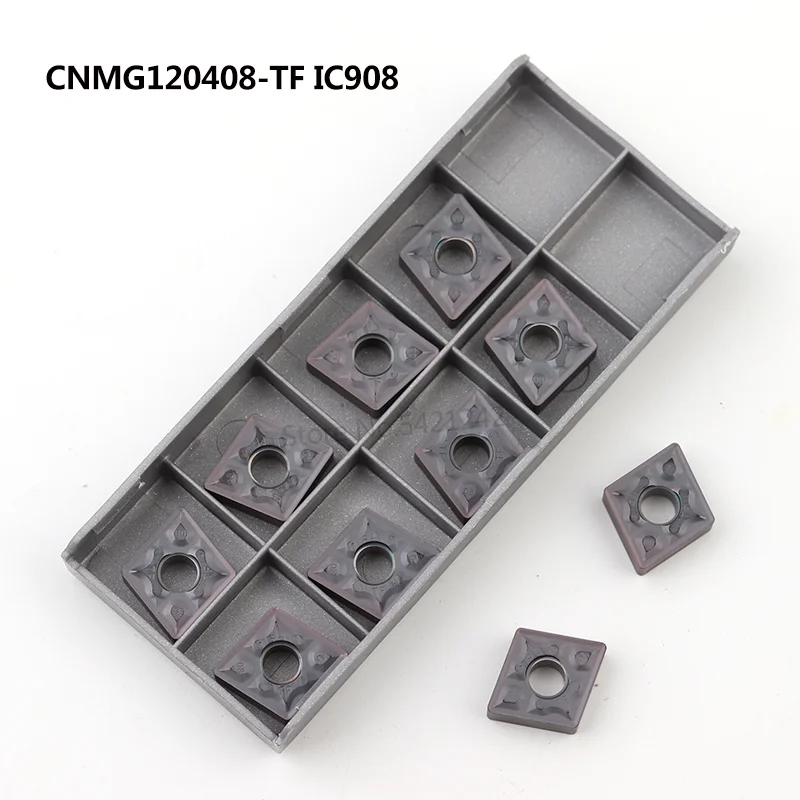 10 قطعة CNMG120404 CNMG120408 TF IC907 IC908 100% الأصلي كربيد إدراج الخارجية تحول أدوات مخرطة القاطع أداة تحول إدراج