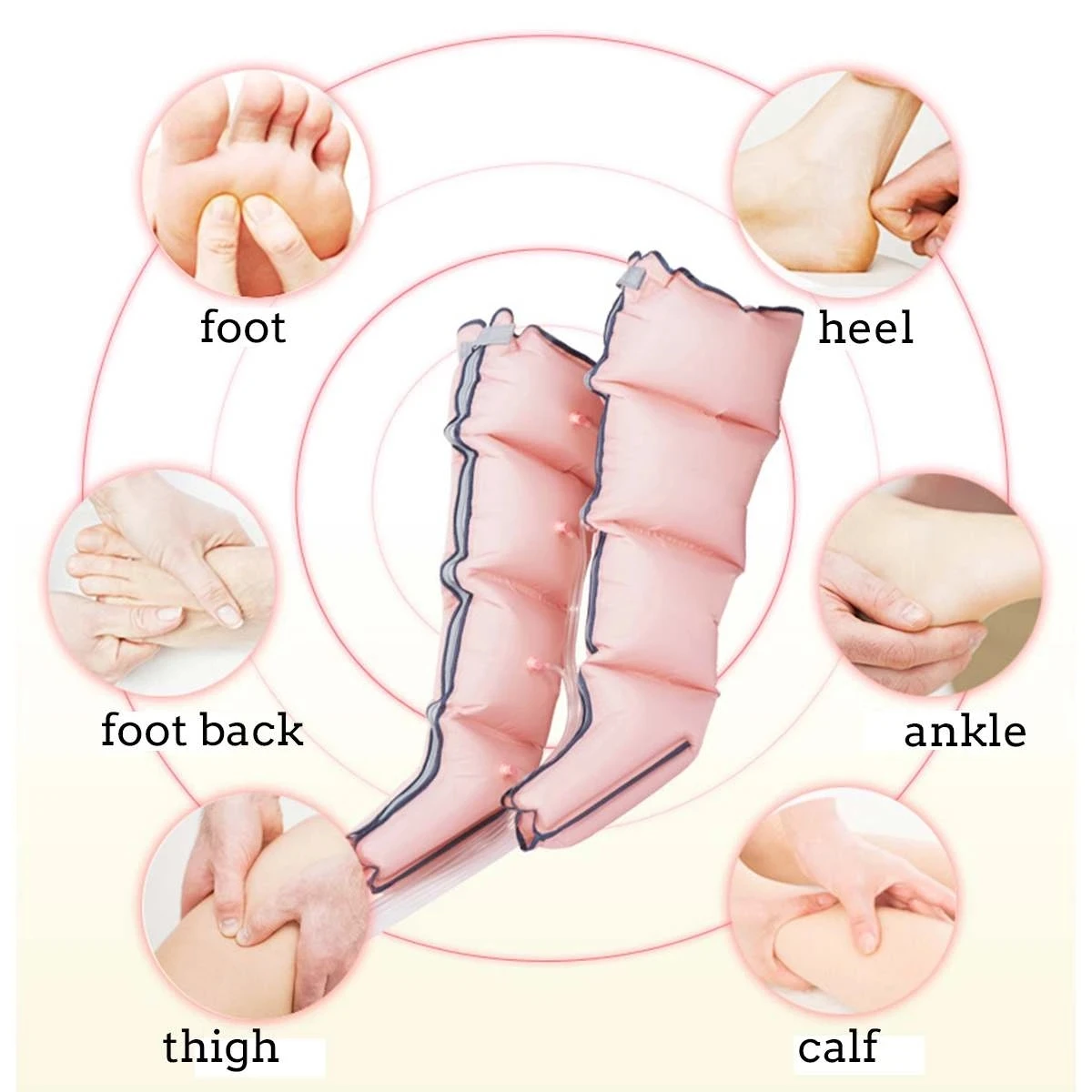 Syeosye-masajeador de compresión de aire para piernas, 3 modos, cámara de pie, brazo, cintura, vibración, terapia infrarroja, relajación neumática, alivio del dolor