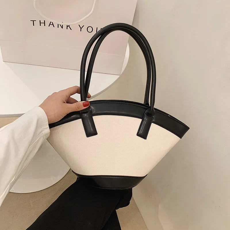 Fashion Canvas Solid Color Women Handbags Large Capacity Female Shoulder Bags Casual Linen Crossbody bags for women Big Tote New