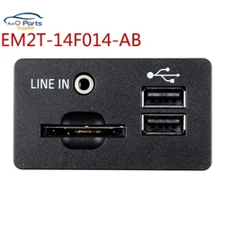 새로운 EM2T-14F014-AB EM2T14F014AB 오디오 플레이어 USB 리셉터클 블랙 매트 포드 에지 쿠가 토러스 S-MAX 전송 자동차 수리