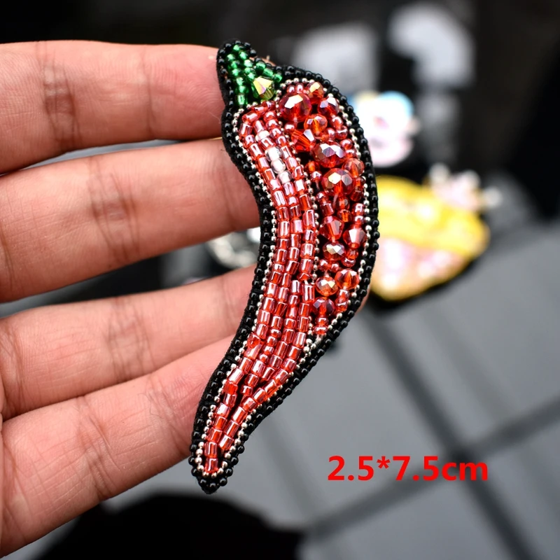 Handmade Rhinestone Beaded Patches Love Sew on Crystal patch for clothing beading Applique cute patch