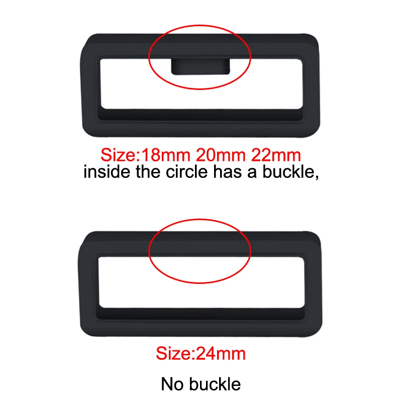 5Pc สีดำนาฬิกา18มม.20มม.22มม.24มม.แหวนยางซิลิโคนนาฬิกาอุปกรณ์เสริมผู้ถือ Locker Band Keeper