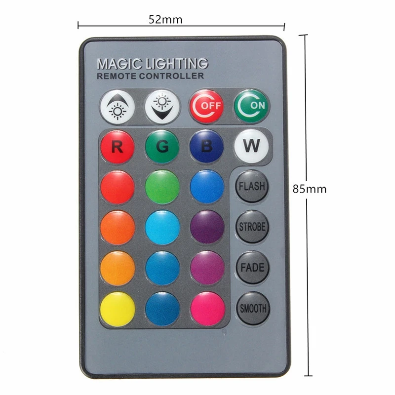 1Pcs 24 Keys Mini RGB IR Wireless Remote Controller For Globe Bulbs RGB Light Lamp LED Strip Lights Without Battery