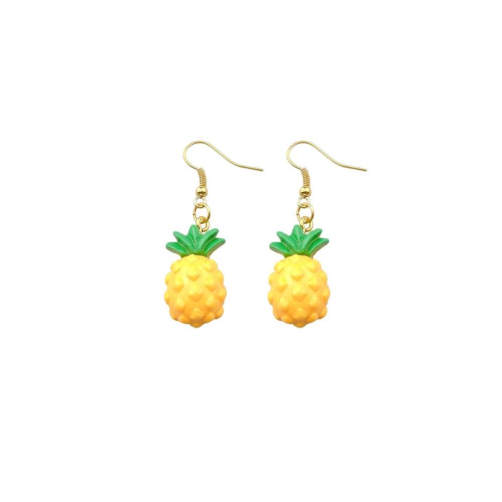 Cute Pineapple Avocado Earring For Women Resin Tomatoes on Sticks Grape Cherry Drop Earrings Children Gifts Handmade Jewelry DIY