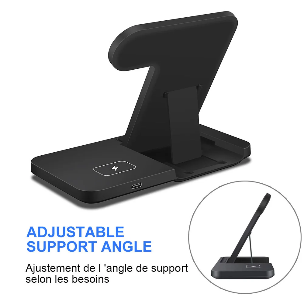 15W 3 in 1 Wireless Charger Stand for iPhone 15 14 13 12 11 XS XR Fast Charging Dock Station For Apple Watch 9 8 SE AirPods Pro