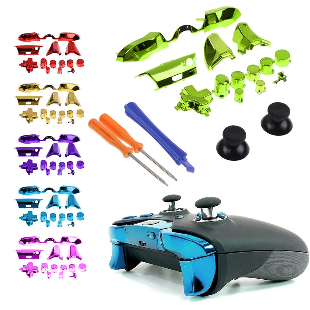 Full Plated Buttons Set Bumpers Triggers Dpad LB RB LT RT Screwdriver Replacement For Xbox One Elite Controller