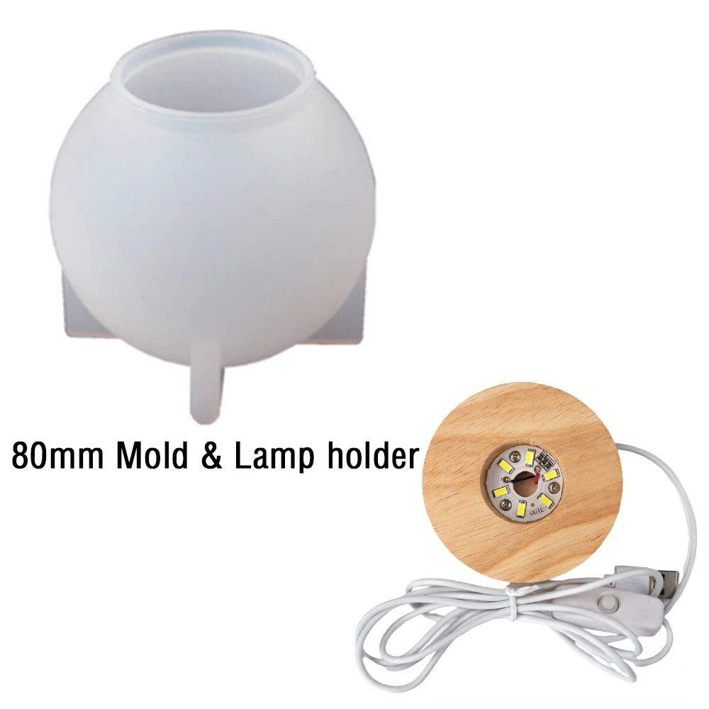 DIY Crystal Epoxy Resin Mold One-in-one Ball Small Night Lamp Round Night Light Set Silicone Molds For Epoxy Resin