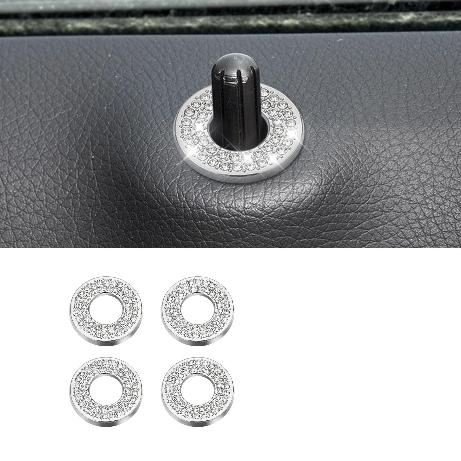 

for Mercedes Benz Accessories Bling Door Lock Pins Cover 4Pcs Fit for Mercedes-Benz C300 E350 GLC300 W204 W205 W213 X204 Acces