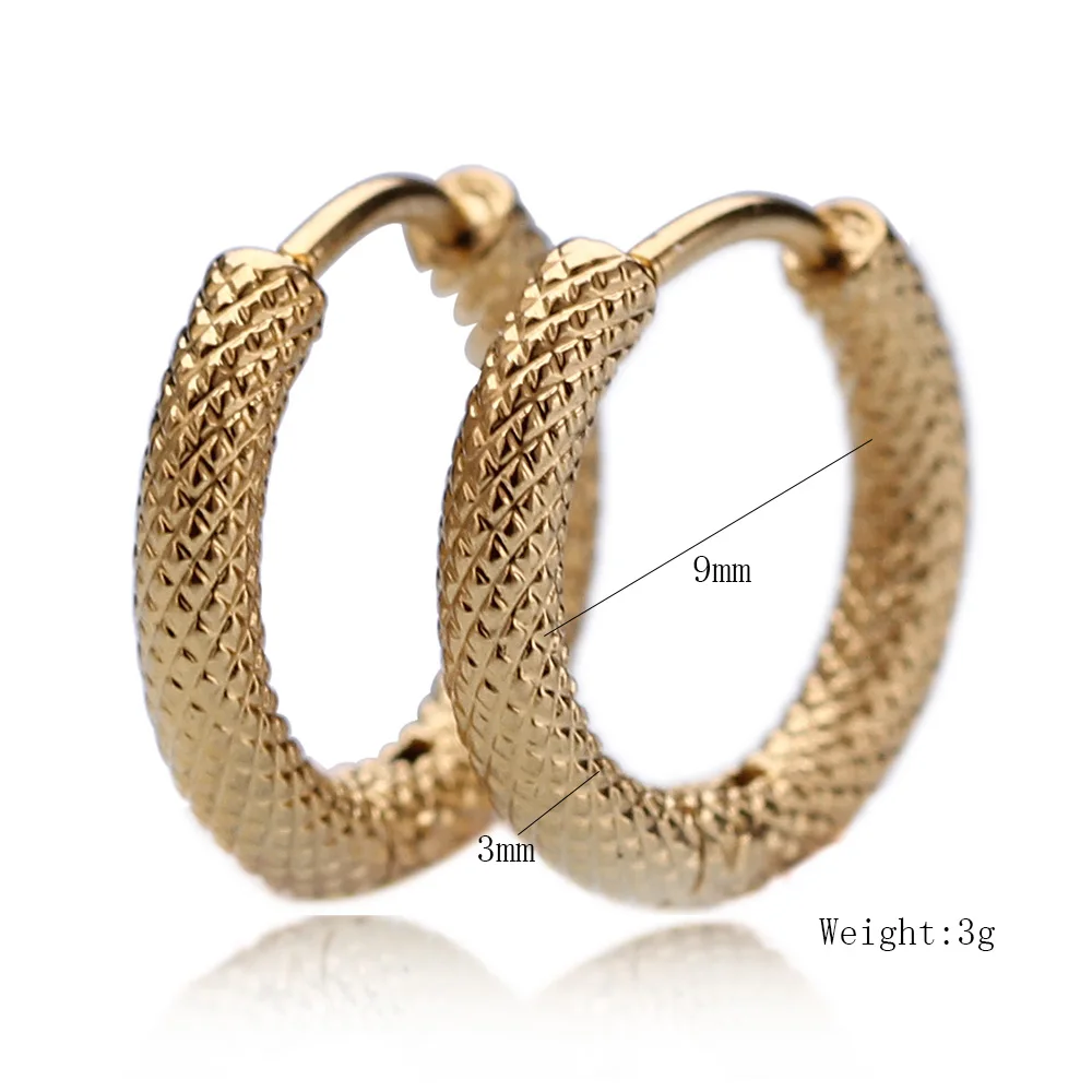 Fashion Two Colors Stainless Steel Hoop Earrings Stripes Huggie Earrings Circle Fashion Earrings for Women Girls Jewelry