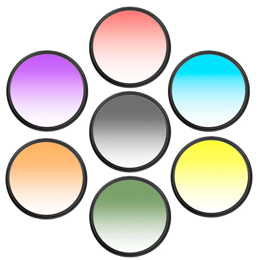 Ultra Slimกรองสีเกรด 37 40.5 43 46 49 52 55 58 62 67 72 77 82 มม.สีแดงสีม่วงสำหรับCanonสำหรับNikon