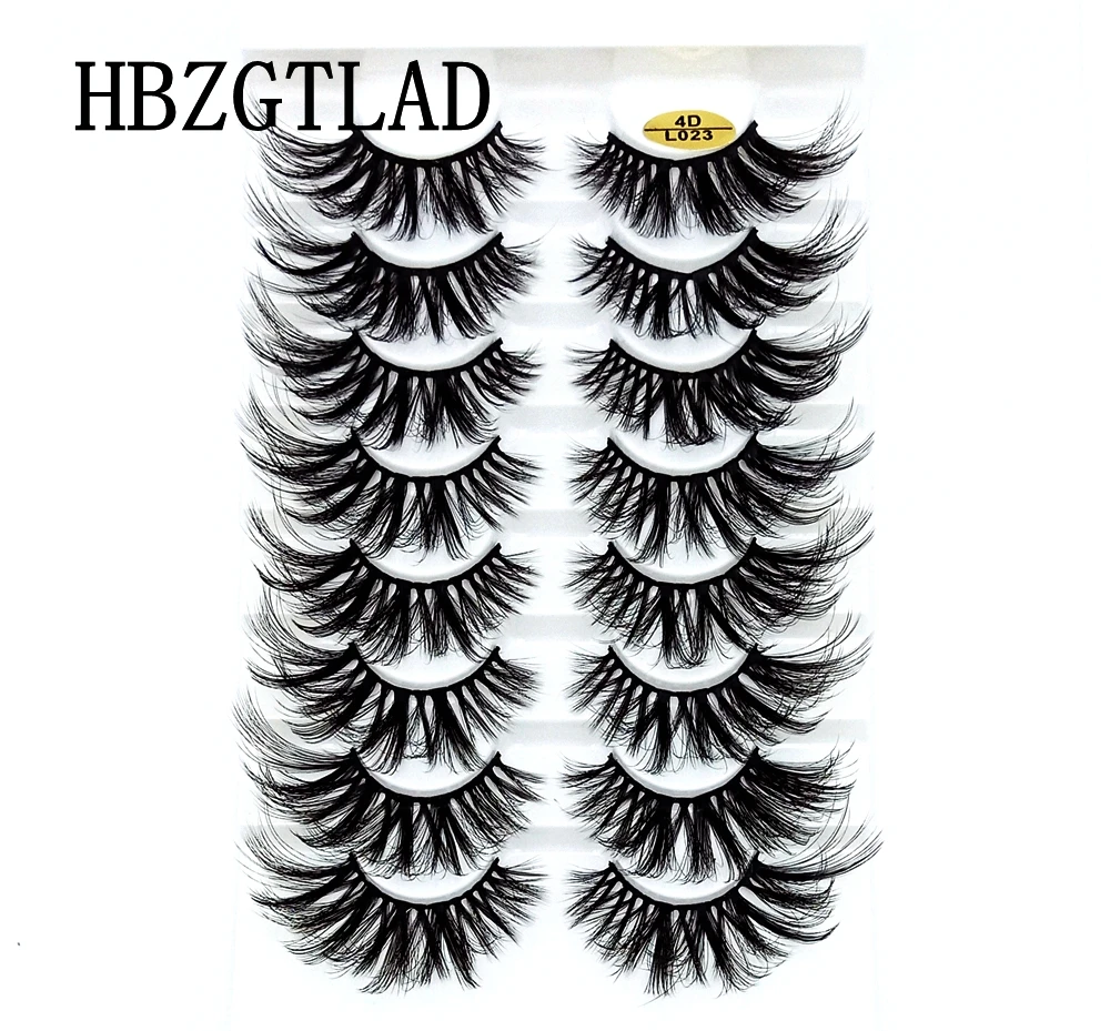 HBZGTLAD 8 Paare 25 mm lange 3D-Nerzwimpern, natürliche, lange, künstliche Wimpern, dramatisches Volumen, falsche Wimpern, Make-up-Verlängerungswimpern – Detail 17