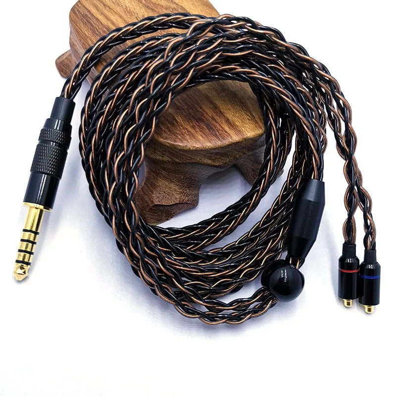 RY-C6 1.2m DIY Replacement Mmcx Cable 3.5/2.5/4.4mm Silver plated Upgraded 8 core wire cable For RY4S plus mmcx earphone cable