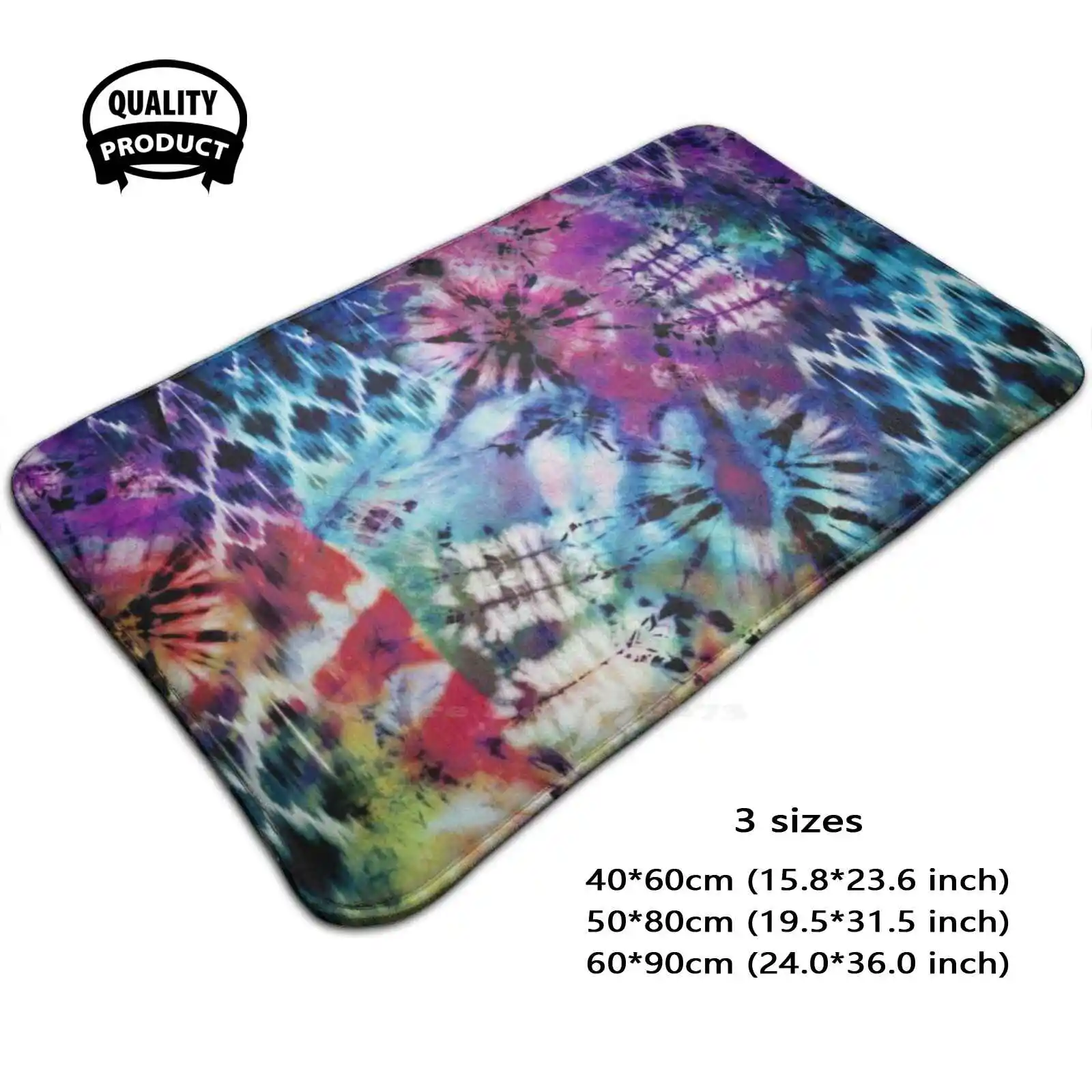 Tye - Dye Impressions Soft Cushion Home Carpet Door Mat Car Rug Tie Dye Abstract Shibori Blue Purple Black Pink Free Forms