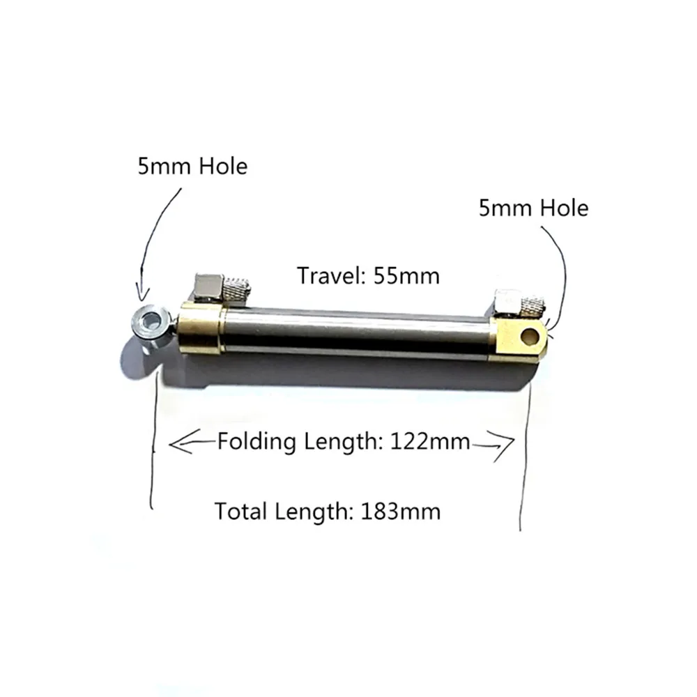 Hydraulic Cylinder Miniature Oil Cylinder 55MM/75MM/90MM Stroke Travel for RC Excavator Bulldozer Miniature Industry Equipment