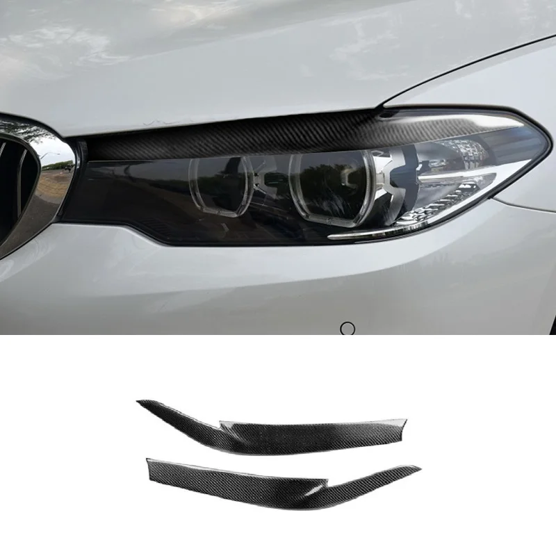 

Real Carbon Fiber Headlight Eyebrows Eyelids Cover Trim Fit For BMW G30 530i 540i M550i 2017-2020