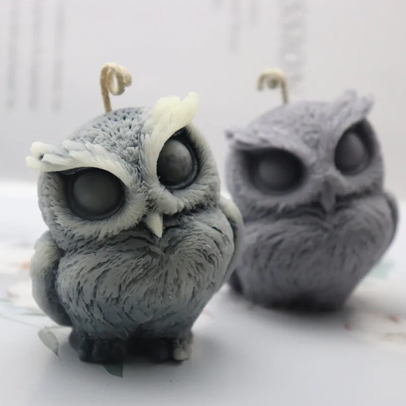 Adorable Silicone Owl Molds 3 Sizes for Crafting Candles, Aroma Plaster Home Decoration Clay Molds DIY Wax Candle Crafts