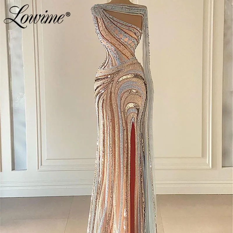 Luxury Beaded Dubai Design Capped Sleeve Evening Dresses Mermaid Arabic Long Prom Dresses 2021 Graduation Party Gowns Customized