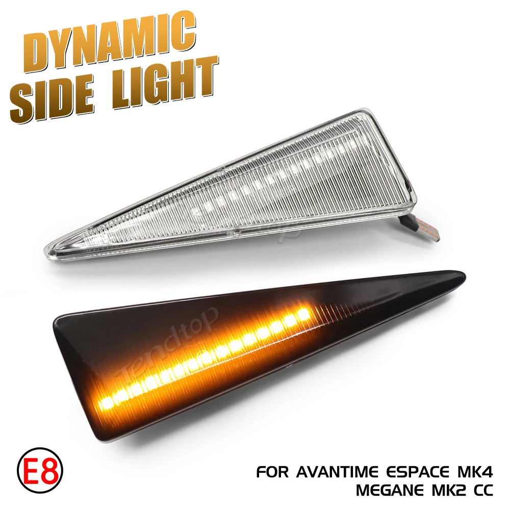 Dynamic LED Flashing Turn Signal Side Marker Lamp Car Light For Renault MK4 Vel Satis Wind Avantime Megane 2 Scenic 2 Espace 4