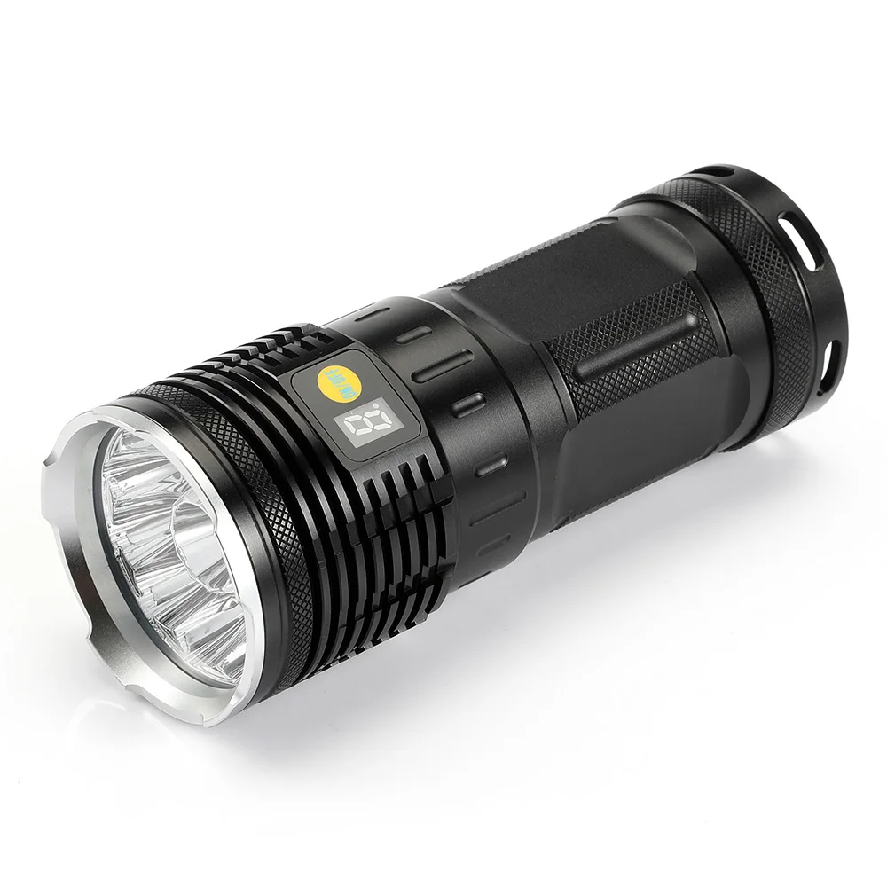 Best Quality new LED Flashlight 12x  T6 Tactical Torch 4x18650 Battery Powerful Led Flashlight Outdoor Camping light