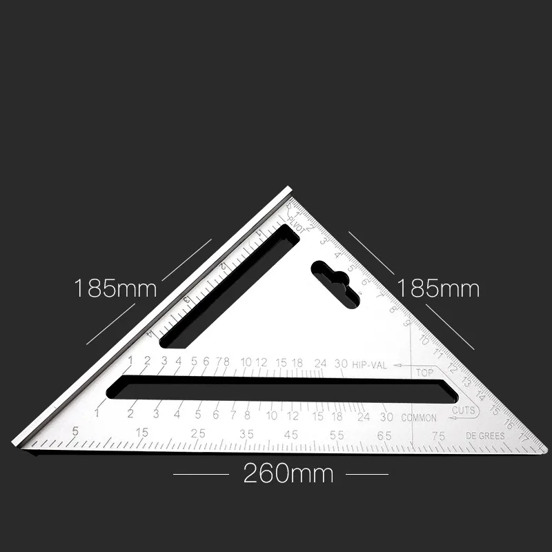 

1Pcs Metric Aluminum Alloy Speed Woodworking Ruler Square Layout Miter Triangle Rafter Ruler Measuring Carpenters Marking Tools