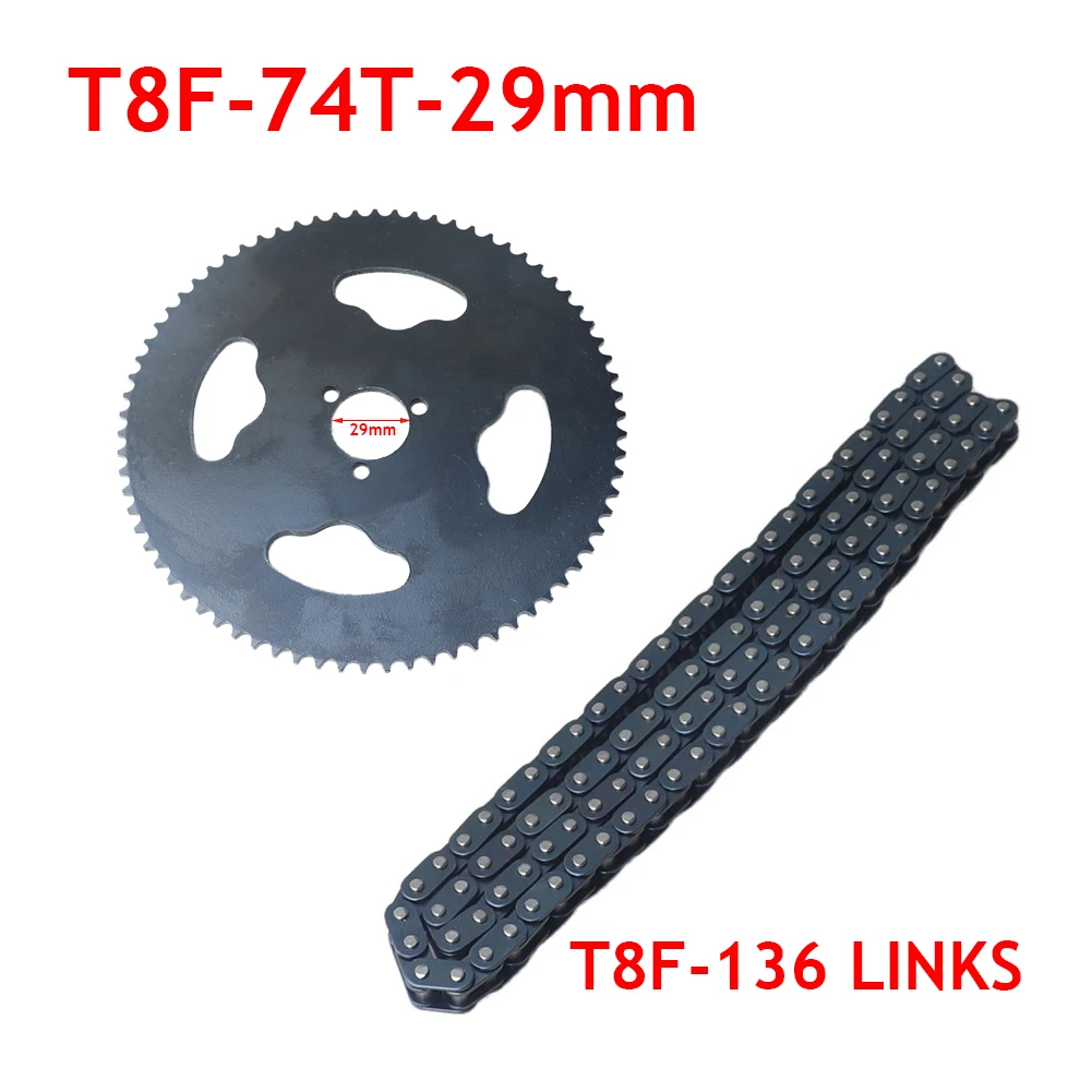 47cc 49cc T8F Chain 136 Links and 44 54 64 74 Teeth Sprocket For Mini Moto Atv Quad 2 Stroke Engine Parts