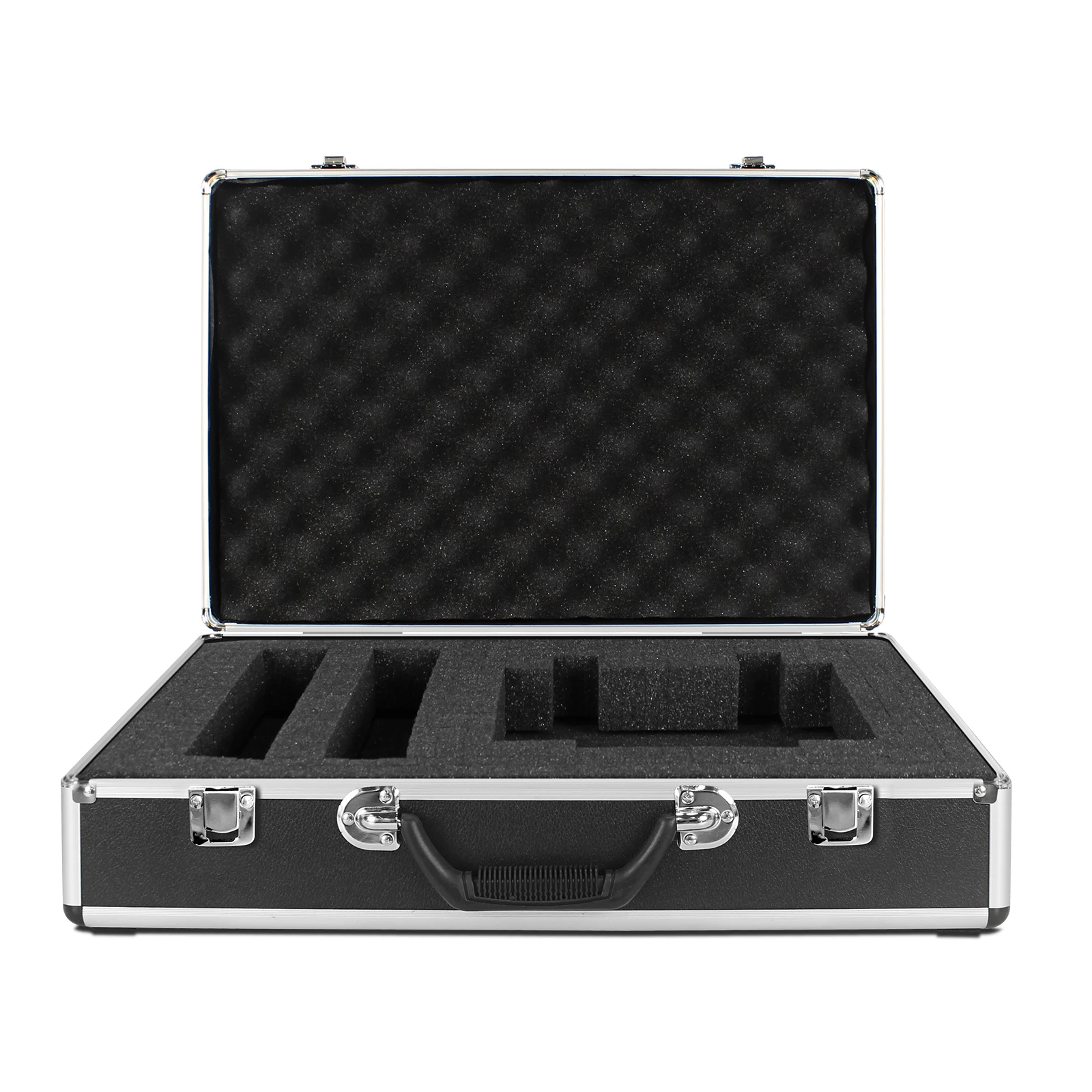 Phenyx Pro Large Size Carrying Case Customizable Pre-Diced Foam Aluminum Alloy Sturdy Build for Wireless Mic System Storage