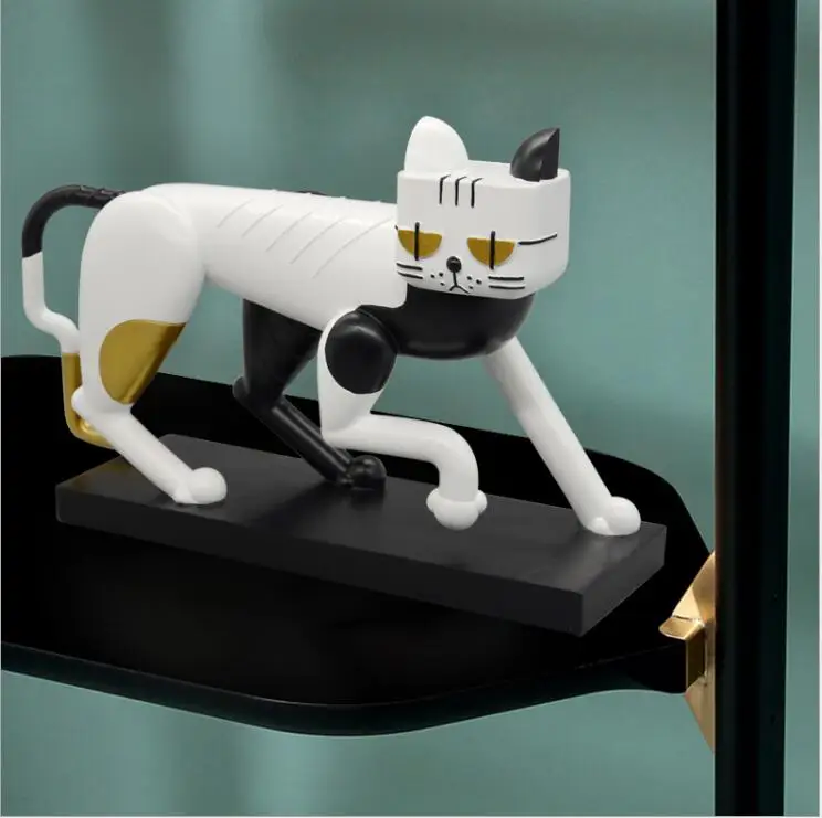 

Modern Animal Abstract Cat Resin Ornaments Home Livingroom Table Sculpture Crafts Entrance Bookcase Desktop Figurines Decoration