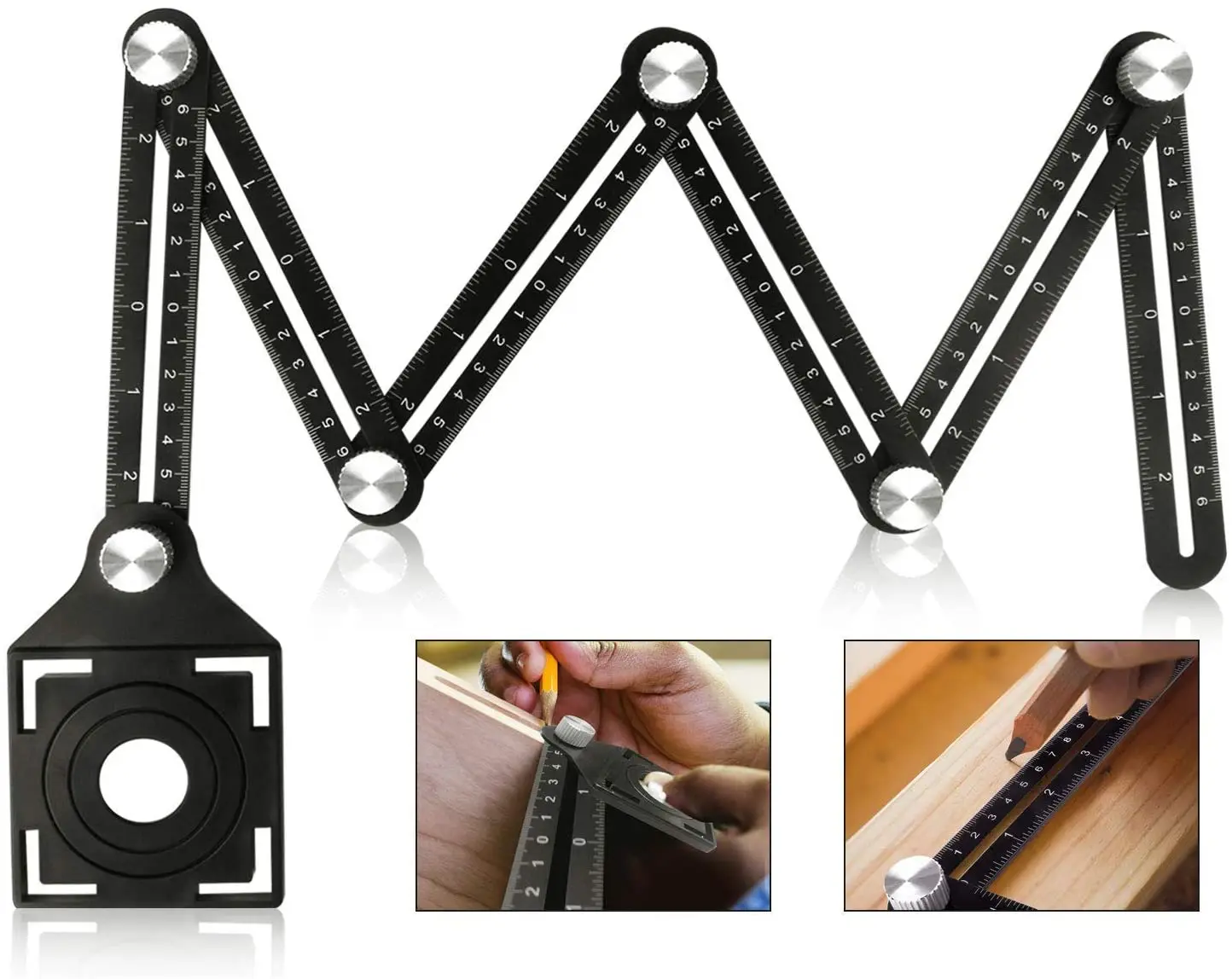 Strumenti per l'edilizia piastrella in legno strumento per punzonatura righello di misurazione multi-angolo righello di posizionamento pieghevole in alluminio professionale