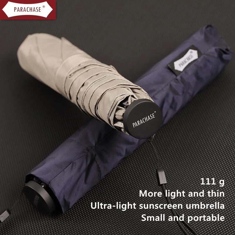 

PARACHASE-Portable Pencil Umbrella for Men and Women, Carbon Fiber, Aluminum Alloy, Sunny and Rainy Umbrella, 380T