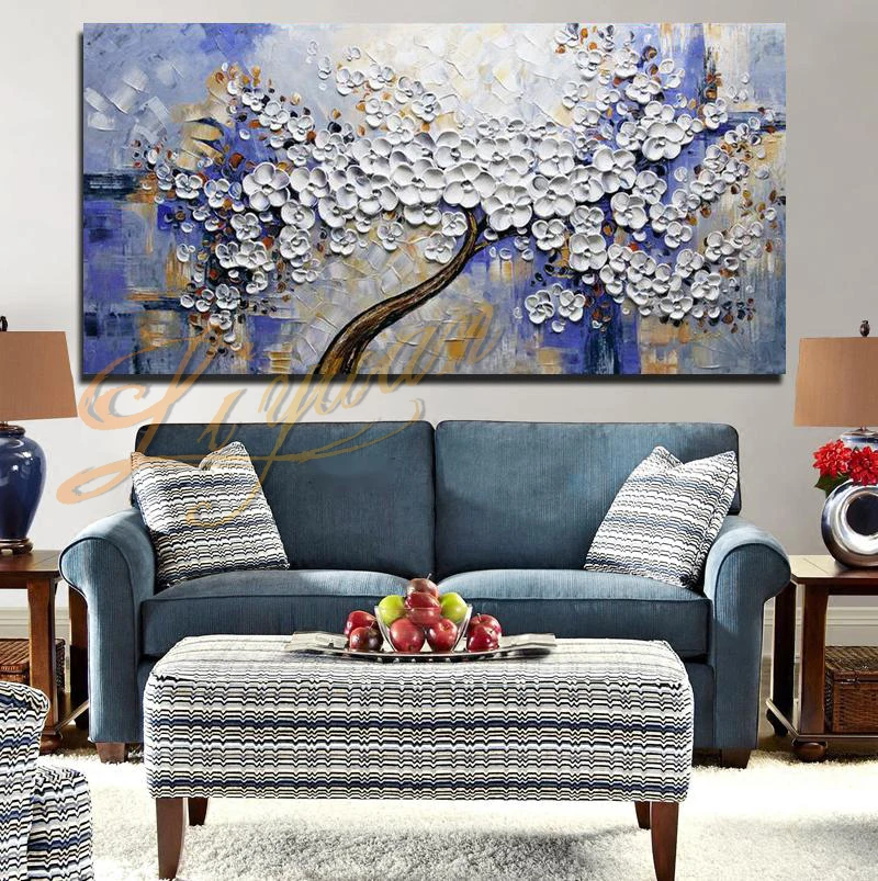 

100% Handpainted Oil Painting On Canvas New Handmade Knife Flower Oil Painting Wall Art Picture Home Decoration For Living Room
