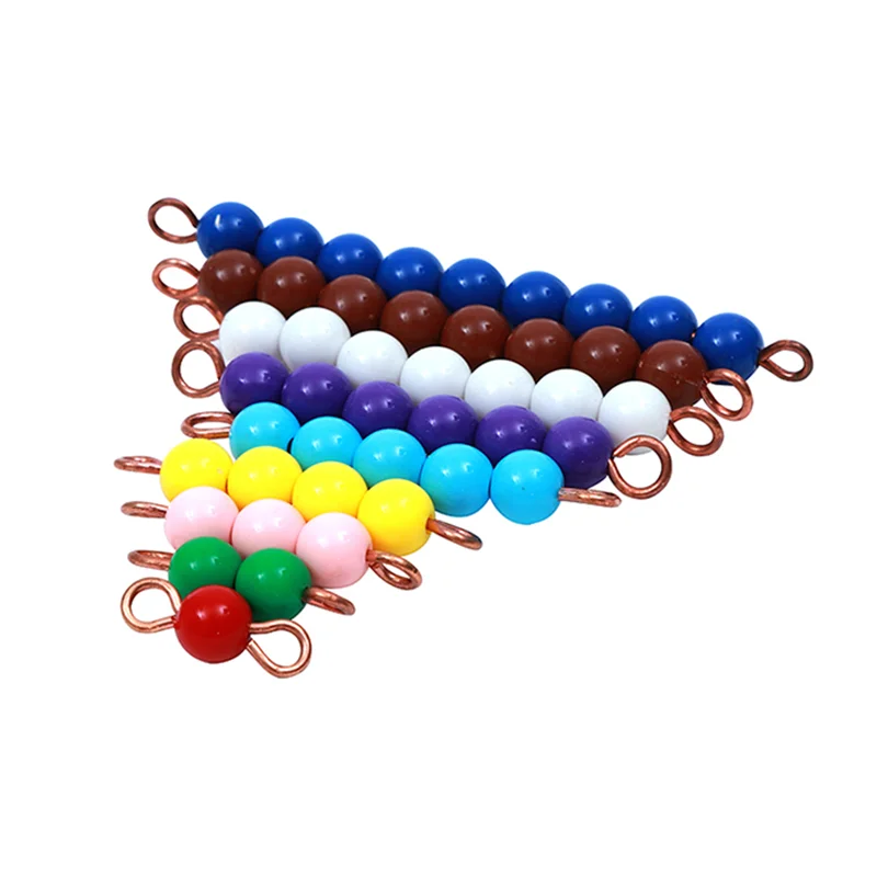 Montessori Math Materiaal Gekleurde Bead Trappen Voorschoolse Gereedschap Te Leren Nummer 1 ~ 9 Vroege Educatief Apparatuur Kinderen Leren Speelgoed