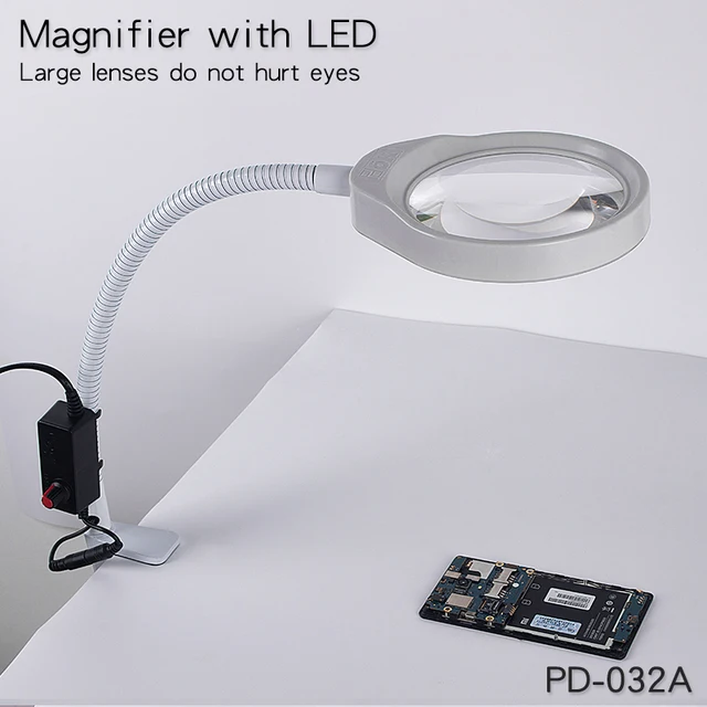 Lampa powiększająca z szkłem powiększającym 3X 5X 8X 10X lub 10X20X do haftu, salonów kosmetycznych, rękodzieła, napraw, lutowania, czytania, pielęgnacji paznokci.