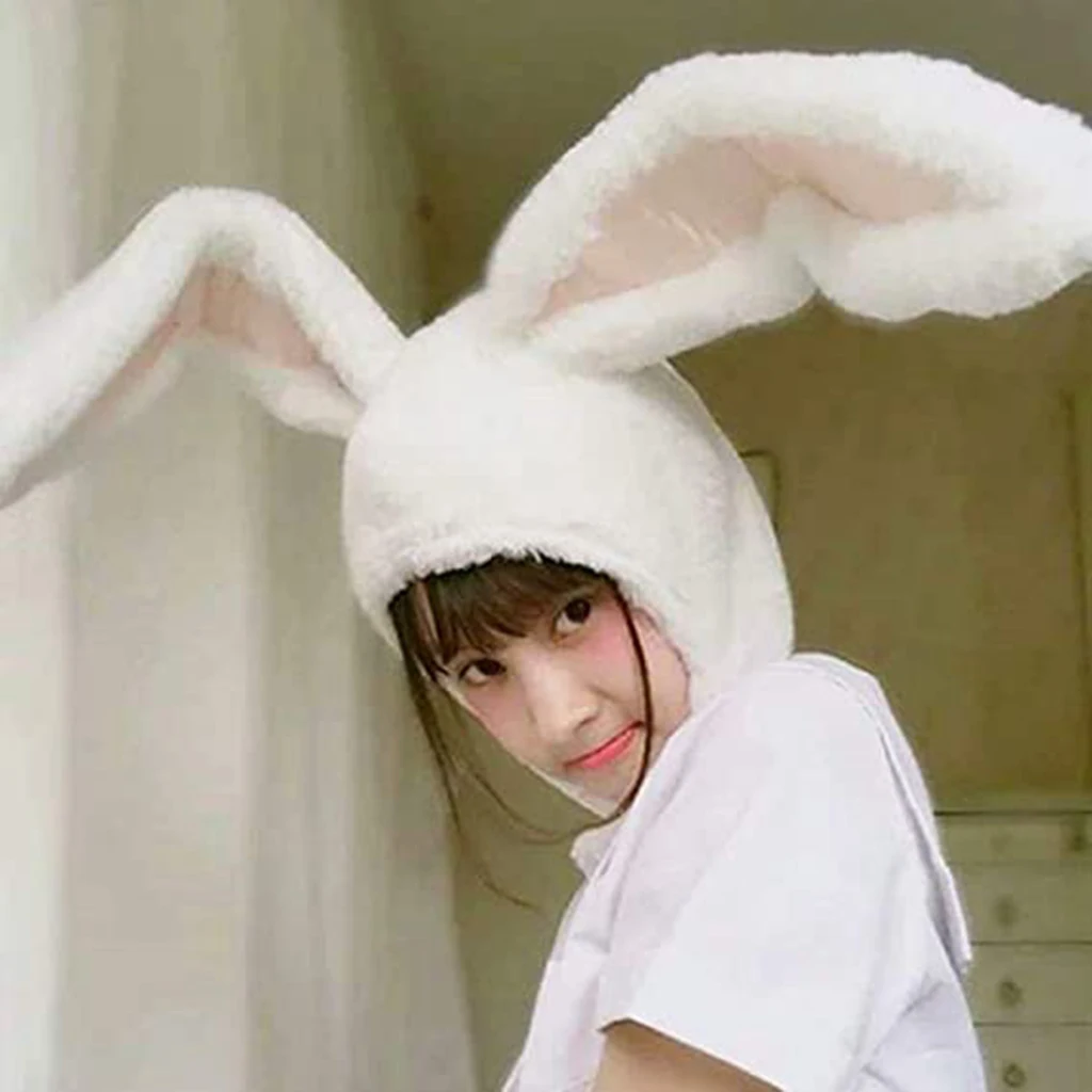 Cute Girls Hat Plush Rabbit Bunny Ears Hat Earflap Cap Kids Adults Warm Headgear Hats  Party Costume Fancy Dress Headwear