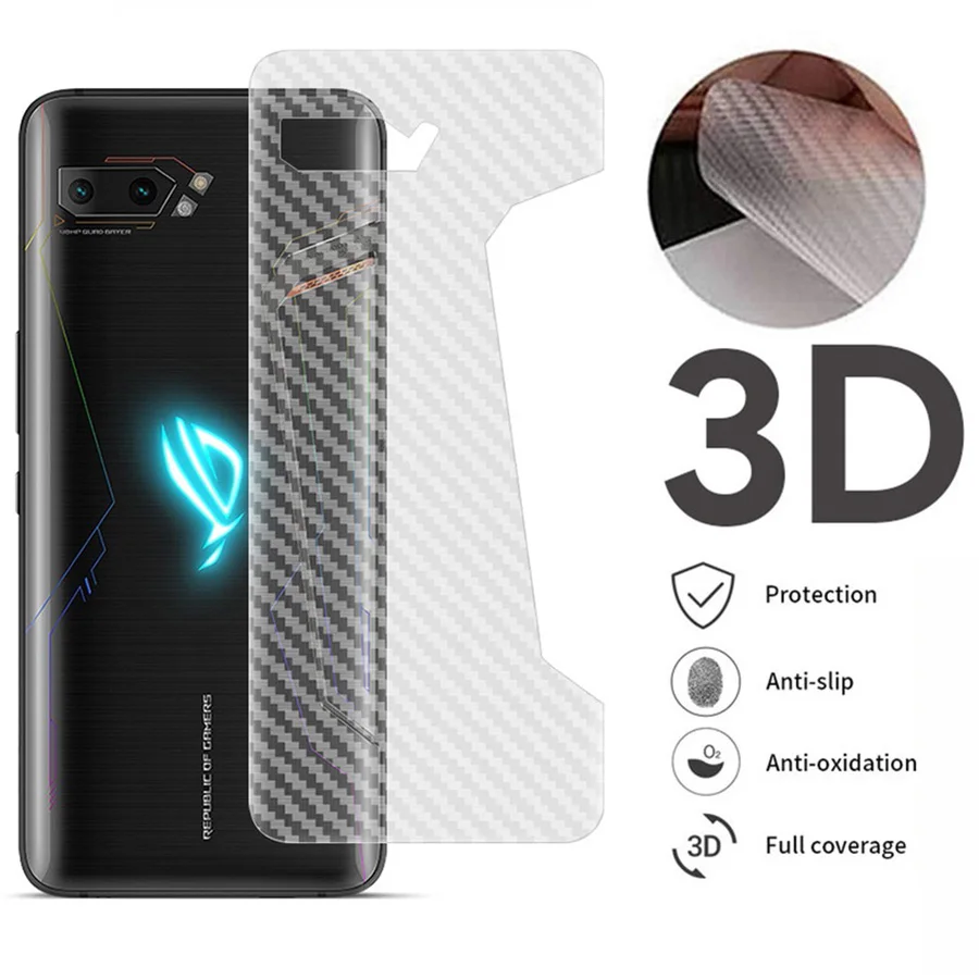 

5Pcs/lot Clear 3D Back Carbon Fiber Film for Asus ROG Phone II ZS660KL Matte Screen Protector on Max Pro M2 ZB631KL M1 ZB602KL