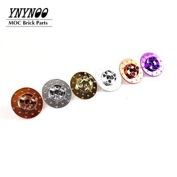 4ชิ้นชิ้นส่วน35189สีเงินโครเมี่ยมดิสก์เบรกอิฐเหมาะสำหรับรถ Bugatti 42083 Chiron 37383รถยนต์ + 23799ล้อบล็อกตัวต่อของเล่น DIY