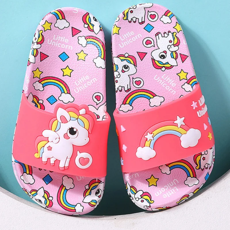 Unicorn Slippers for Boy Girl Beach Shoes Summer Toddler Animal Kids Outdoor Baby Slippers PVC Cartoon Children Slippers CSH1043